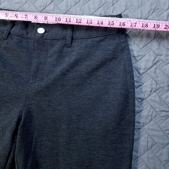 Croft Barrow Dress Pants Womens 12 Black Petite Stretch Flat Front Straight Dark - Picture 2 of 10